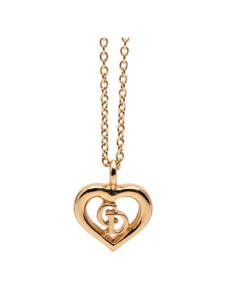 Dior Cd Logo Heart Pendant Gold Plated